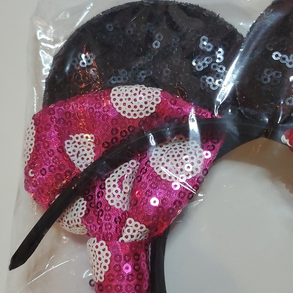 Brand New 2 Mouse Ears Headbands Shiny Sequins Party. - Picture 8 of 11